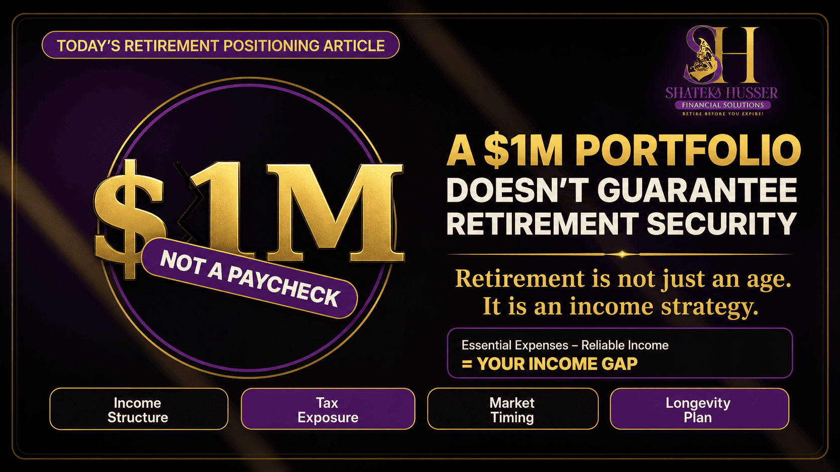 a 1M portfolio doesn't guarantee retirement security